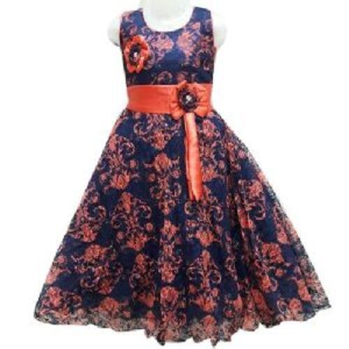 Printed Sleeve Less Girls Frock Age Group: Kids