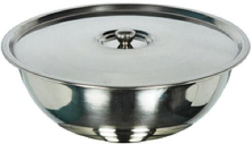 Silver Stainless Steel Bowl Set With Lid