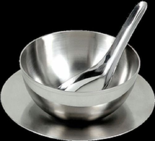 Silver Stainless Steel Double Walled Candy Bowl