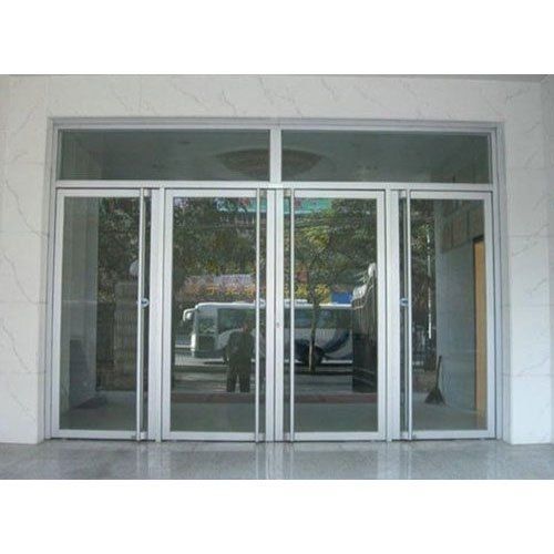 Silver Automatic Sliding Glass Door