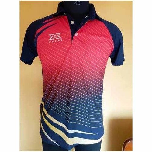 Polyester Mens Sublimation Sports T Shirts, Polo Neck