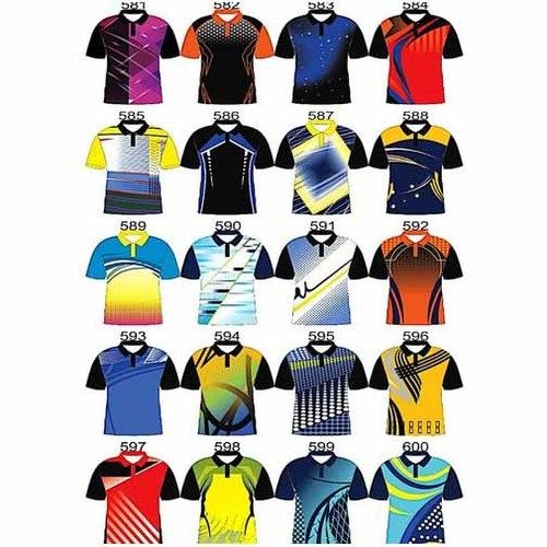 Cotton Polyester Graphic Printed Sublimation T Shirt, Polo Neck at