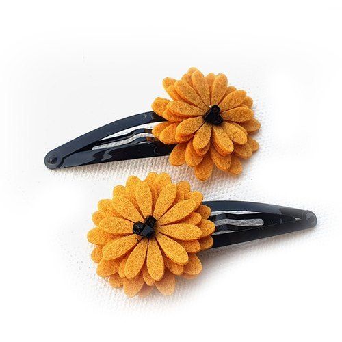 Multi Color Wild Mustard Felt Flower Hair Clip