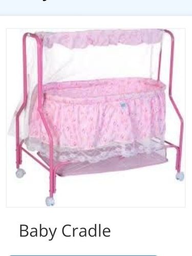 Fine Finished Pink Color Baby Cradle