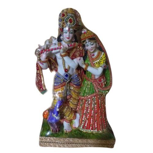 Easy To Clean Handmade Marble Radha Krishna Statue