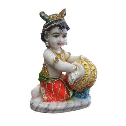 Handmade Marble Bal Krishna Statue - 26 Inch Height Elegant Painted Design | Durable Easy to Clean Eco Friendly