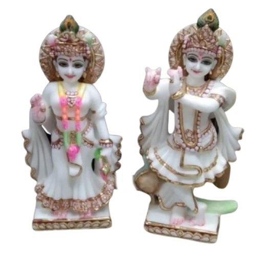 Decorative Marble Radha Krishna Statue - 2 Foot Height, Painted Finishing | Handmade, Highly Durable, Easy To Clean, Moisture Proof
