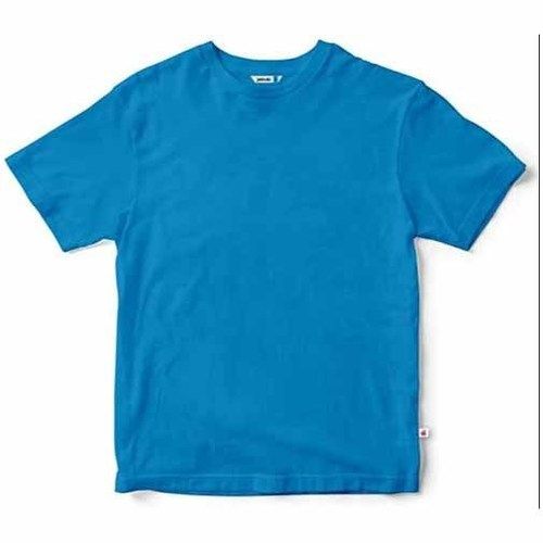 Plain Blue Cotton Round Neck T Shirt