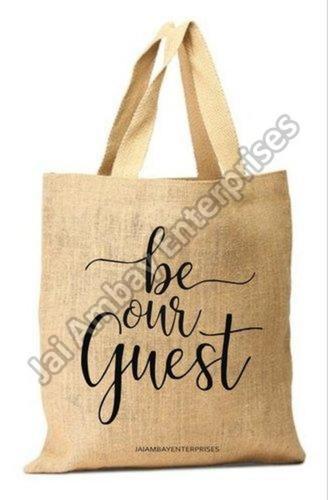 Brown Printed Jute Gift Bags