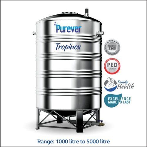 Silver 6 Layer Stainless Steel Made 1000 Ltr 150 Mm Height Tropinox Water Tanks