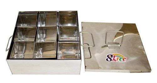 Silver Anti Rust Stainless Steel Spice Box