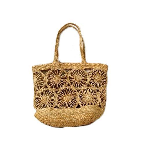 Durable Designer Brown Jute Handbag