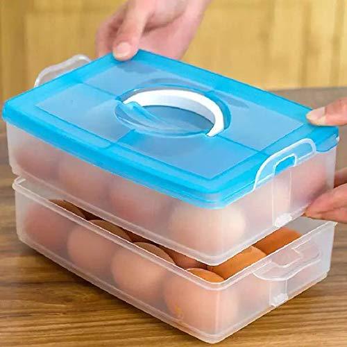 Egg Storage Box Tray Container Basket For Refrigerator And Kitchen Egg Storage(24 Grids Egg Box)&#10;