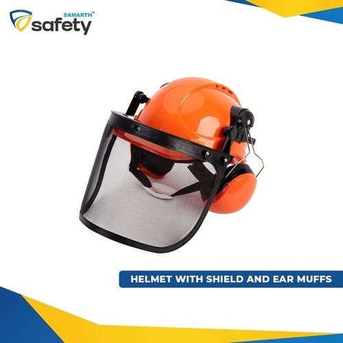 Helmet with Face Shield and Ear Muff