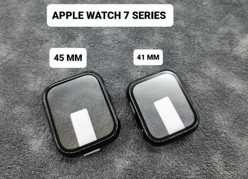 Black Iphone Watch Series 7 Tempered Glass And Snow Case