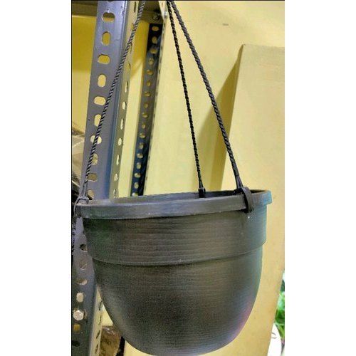 Metal And Plastic Made Round Shape Balcony Hanging Flower Pot