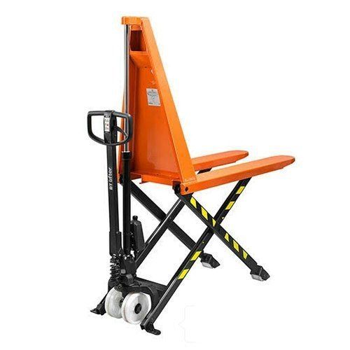 Mild Steel Made Orange Color Industrial Commercial Use Manual High Lift Pallet Truck