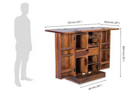 Sheesam Wooden Bar Cabinet