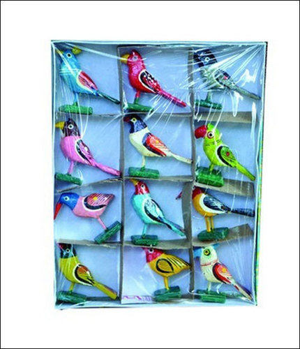 Multicolor 12 Birds Wooden Toy