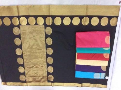 Winter Pure Cotton Mazda Raiz Sarees For Ladies, Trusted Quality, Precisely Design, Smart Look, Attractive Pattern, Soft Texture, Skin Friendly, Comfortable To Wear, Colour Fastness, Black And Golden Color