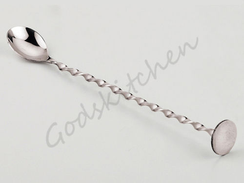 Stainless Steel Bar Spoon With Muddler Top