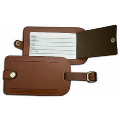 Brown Pure Leather Luggage Tag