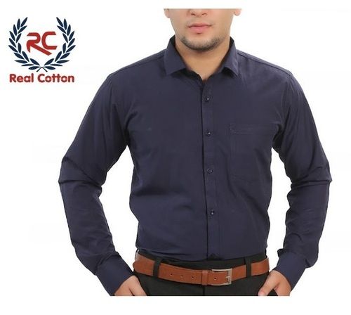 Cotton Collar Neck Men Plain Shirt Collar Style: Classic