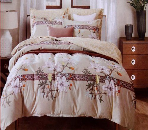 Printed Florence Glace Cotton Light Pink Double Bed Sheet