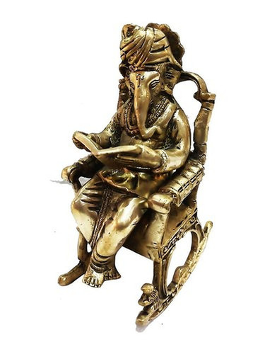 Durable Polished Brass Ganesha Statue (1.8 Kg)
