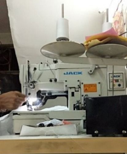 White Semi Automatic Jack Kaj Button Hole Machine