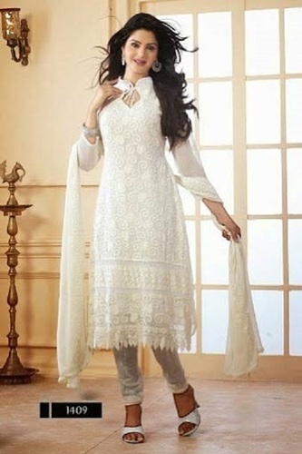 Cotton Anarkali Ladies White Plain Suit, Handwash at Rs 599 in Amritsar