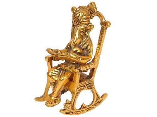 Durable White Metal Ganesh Chair Statue