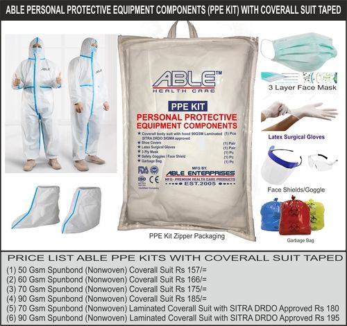 ABLE 90GSM Laminated Personal Protective Equipment Kit