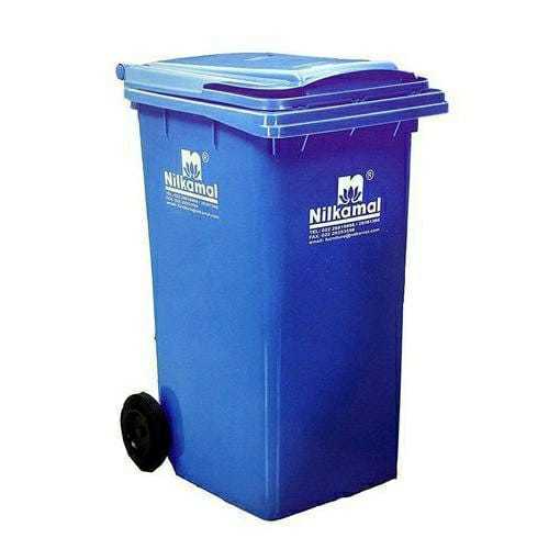 Blue Color Plastic Wheel Dust Bin