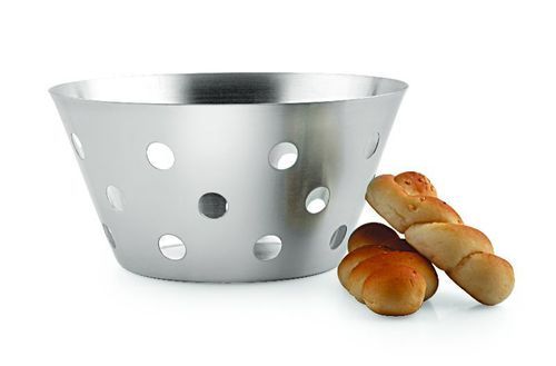 Silver Round Stainless Steel Bread Basket