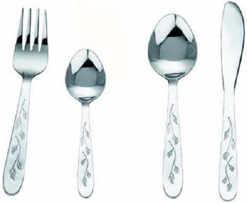 Silver Color Leaf Design Cutlery Set