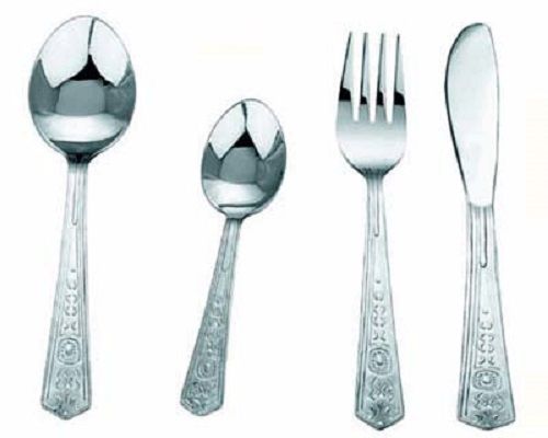 Silver Color Stainless Steel Leaf Design Cutlery Set