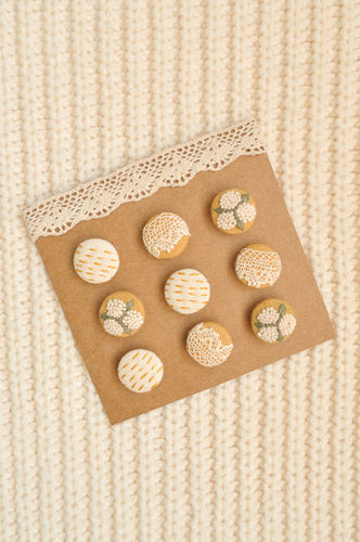 Multi Hand Embroidered Handmade Buttons