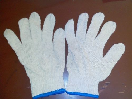 Full Finger White Woolen Knitted Gloves