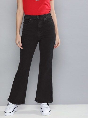 Anti Wrinkle Black Color Casual Wear Denim Jeans