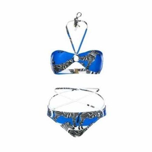 Ladies Printed Swimwear Bra Bikini Set - Free Size, Multicolour | New Arrival from Turquoise & Gold, Perfect for Beach Occasions, Hand Wash Care