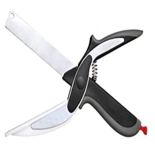 मैनुअल टाइप स्टेनलेस स्टील मेड सिल्वर और ब्लैक कलर किचन क्लेवर कटर उपयोग: होटल