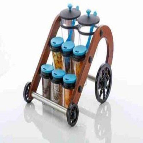 Multicolor Antique Designed Decorative Type Plastic Made Kitchen Use Cycle Spice Rack