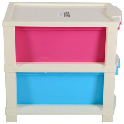 Easy To Clean Pink And Blue Color Rectangular Shape Packed Type Plastic Storage Drawer