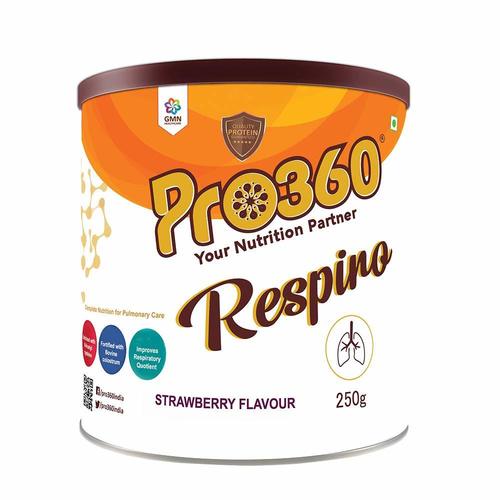 PRO360 Respiro Nutritional Protein Supplement for Lungs Care Respiratory Wellness - Strawberry Flavour (250 g)