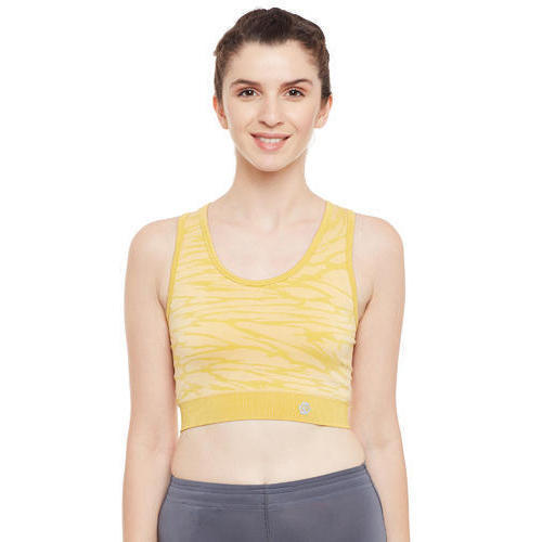Yellow Polyamide Sport Bra For Ladies, Full Coverage, Fine Quality, Stylish  Design, Appealing Look, 4 Way Stretchability, Printed Pattern, Skin  Friendly, Soft Texture, Comfortable To Wear Size: Small at Best Price in