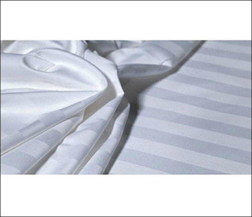 Pure White Satin Stripe Fabric