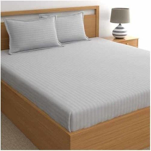 Satin Stripe Dyed Grey Bed Sheet