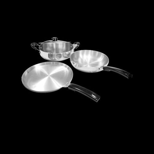 Silver Color Fry Pan With Lid