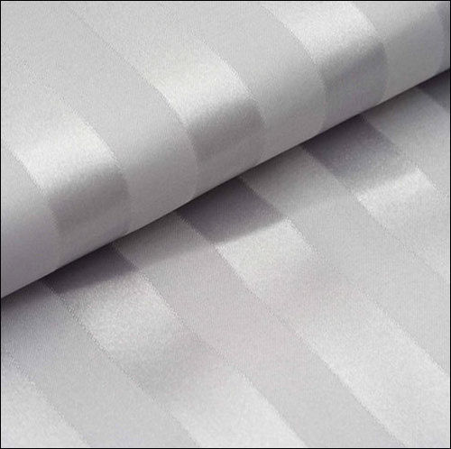 White Comfortable Satin Stripe Fabric